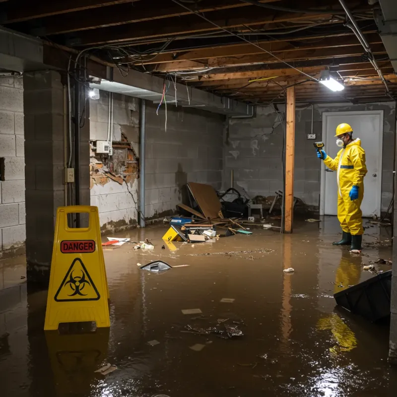 Flooded Basement Electrical Hazard in Abernathy, TX Property