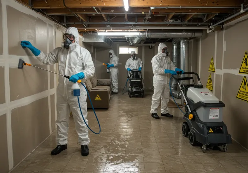Basement Moisture Removal and Structural Drying process in Abernathy, TX